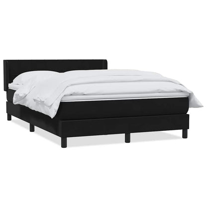Giroletto a Molle con Materasso Nero 140x210 cm in Velluto