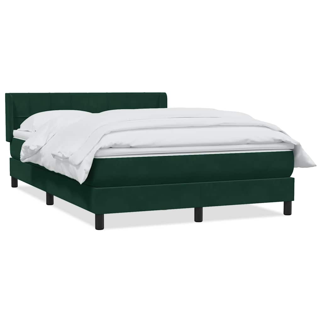 Giroletto a Molle con Materasso Verde Scuro 140x210 cm Velluto