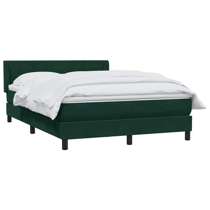 Giroletto a Molle con Materasso Verde Scuro 140x210 cm Velluto