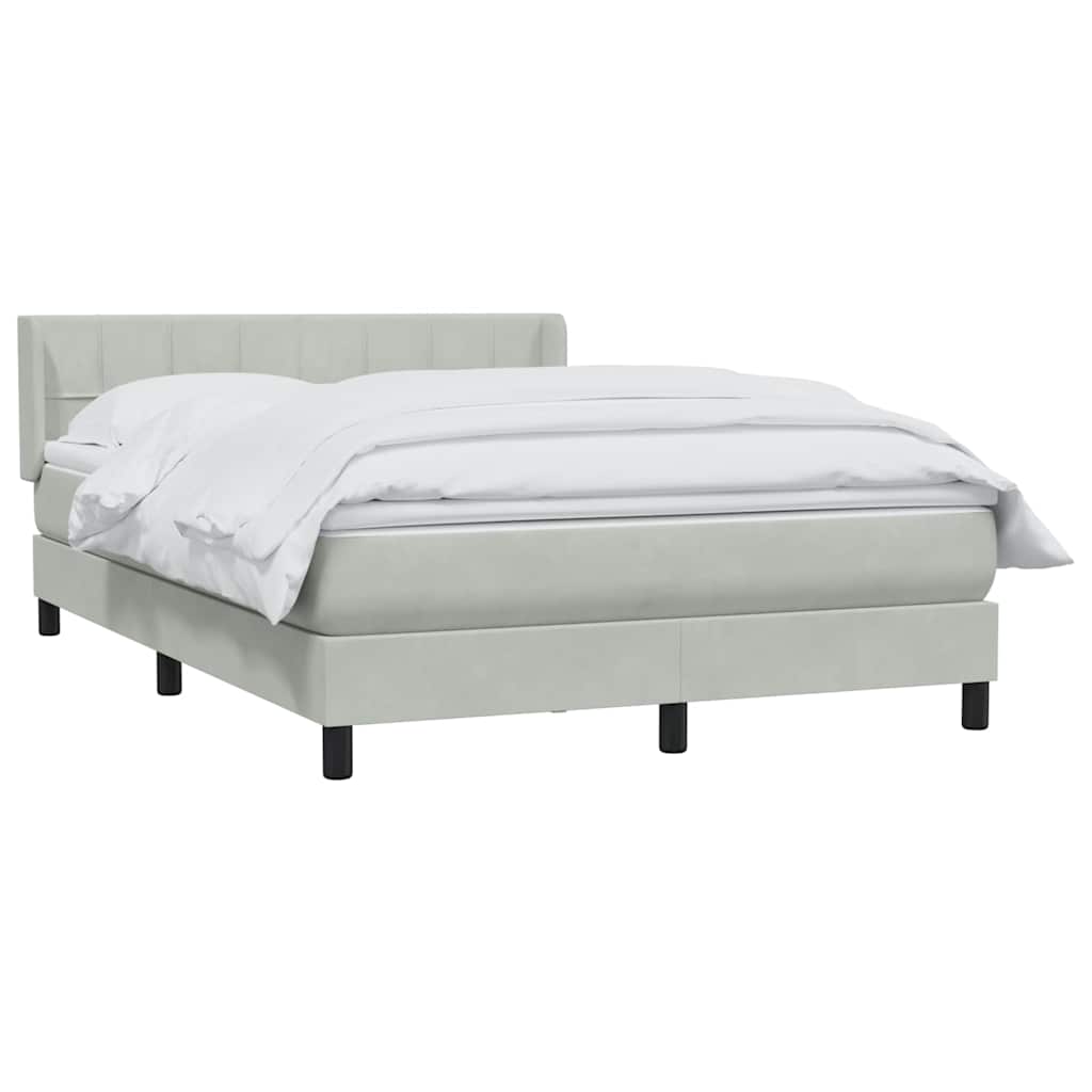 Giroletto a Molle con Materasso Grigio Chiaro 160x210cm Velluto