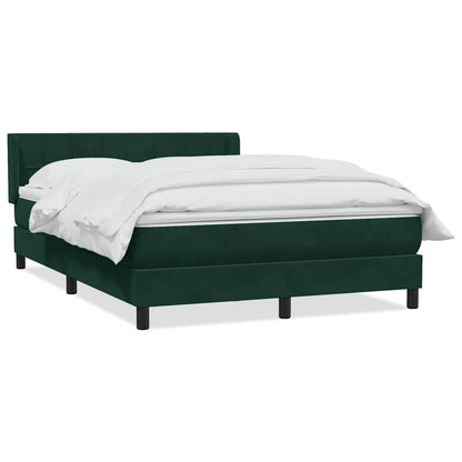Giroletto a Molle con Materasso Verde Scuro 160x210 cm Velluto