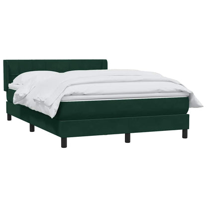 Giroletto a Molle con Materasso Verde Scuro 160x210 cm Velluto