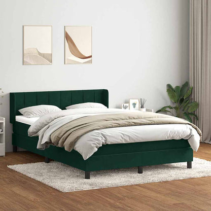 Giroletto a Molle con Materasso Verde Scuro 160x210 cm Velluto