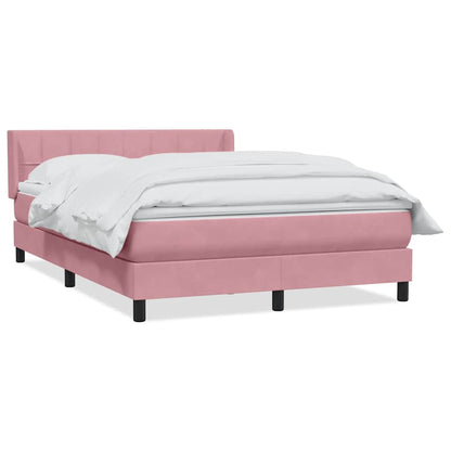 Giroletto a Molle con Materasso Rosa 160x210 cm in Velluto