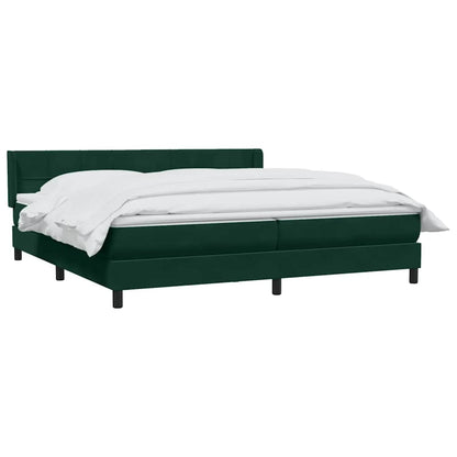 Giroletto a Molle con Materasso Verde Scuro 180x210 cm Velluto