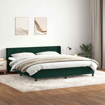 Giroletto a Molle con Materasso Verde Scuro 180x210 cm Velluto