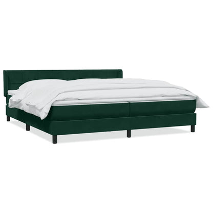 Giroletto a Molle con Materasso Verde Scuro 200x210 cm Velluto