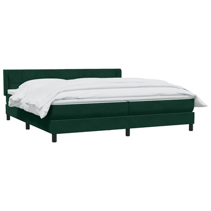Giroletto a Molle con Materasso Verde Scuro 200x210 cm Velluto