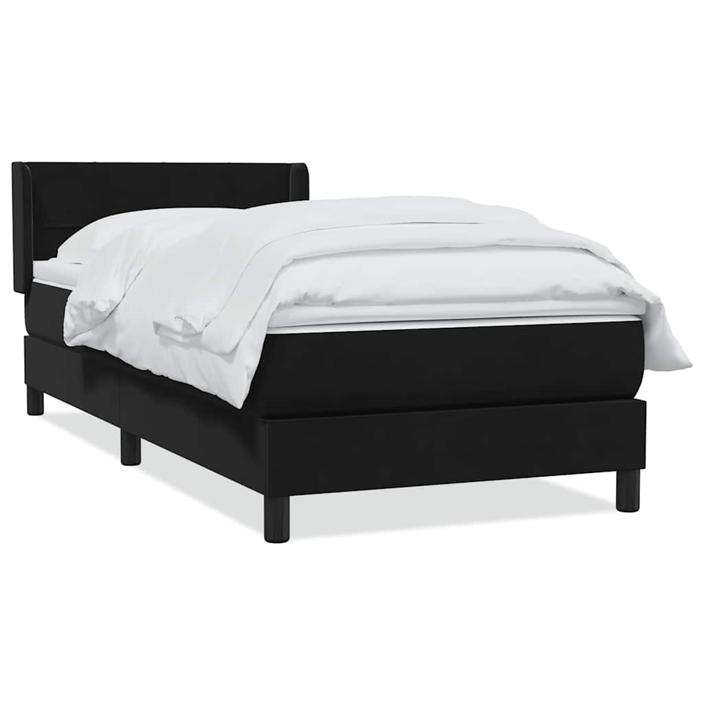 Giroletto a Molle con Materasso Nero 80x220 cm Velluto