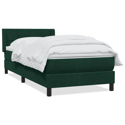 Giroletto a Molle con Materasso Verde Scuro 80x220 cm Velluto