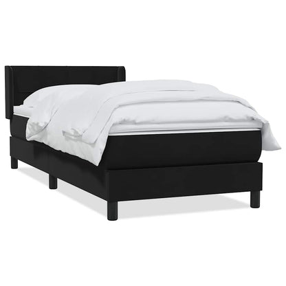 Giroletto a Molle con Materasso Nero 90x220 cm in Velluto