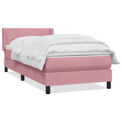 Giroletto a Molle con Materasso Rosa 90x220 cm Velluto