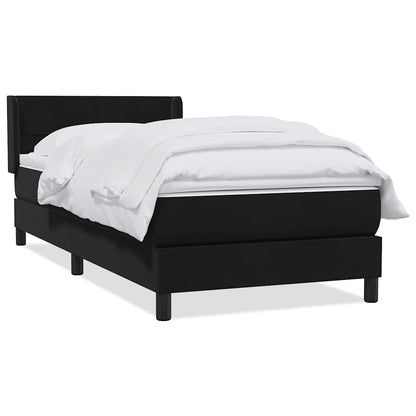 Giroletto a Molle con Materasso Nero 100x220 cm in Velluto