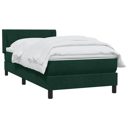 Giroletto a Molle con Materasso Verde Scuro 100x220 cm Velluto