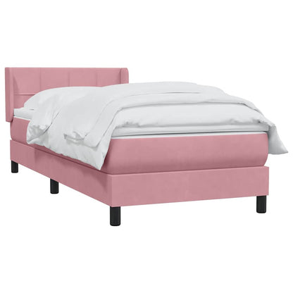 Giroletto a Molle con Materasso Rosa 100x220 cm in Velluto