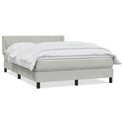 Giroletto a Molle con Materasso Grigio Chiaro 140x220cm Velluto