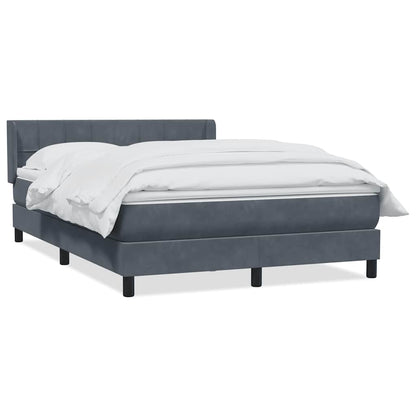 Giroletto a Molle con Materasso Grigio Scuro 140x220 cm Velluto
