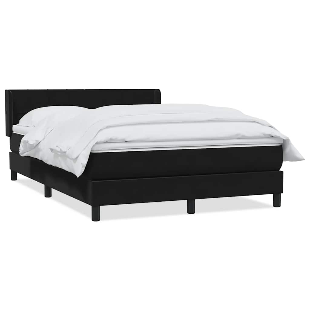 Giroletto a Molle con Materasso Nero 140x220 cm in Velluto