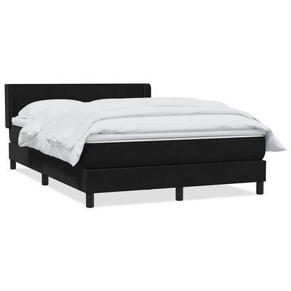 Giroletto a Molle con Materasso Nero 140x220 cm in Velluto