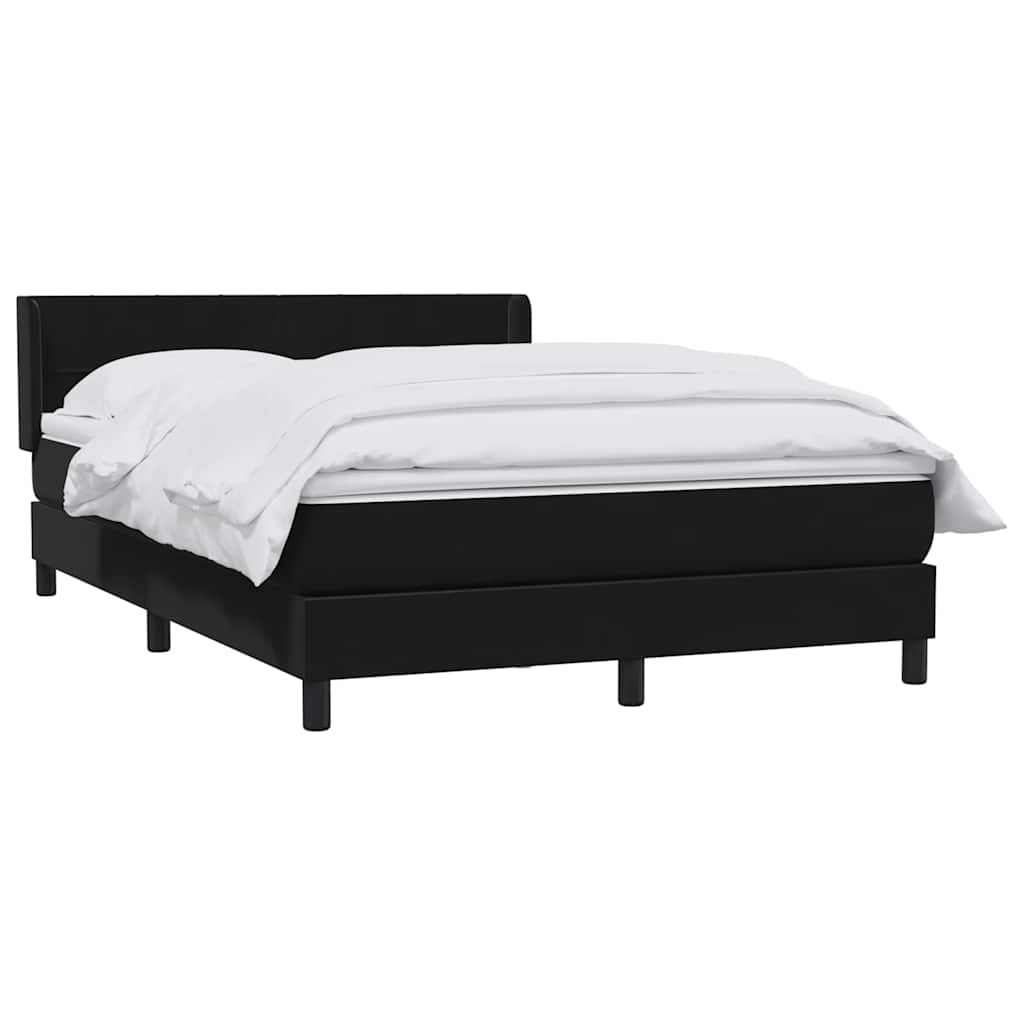 Giroletto a Molle con Materasso Nero 140x220 cm in Velluto