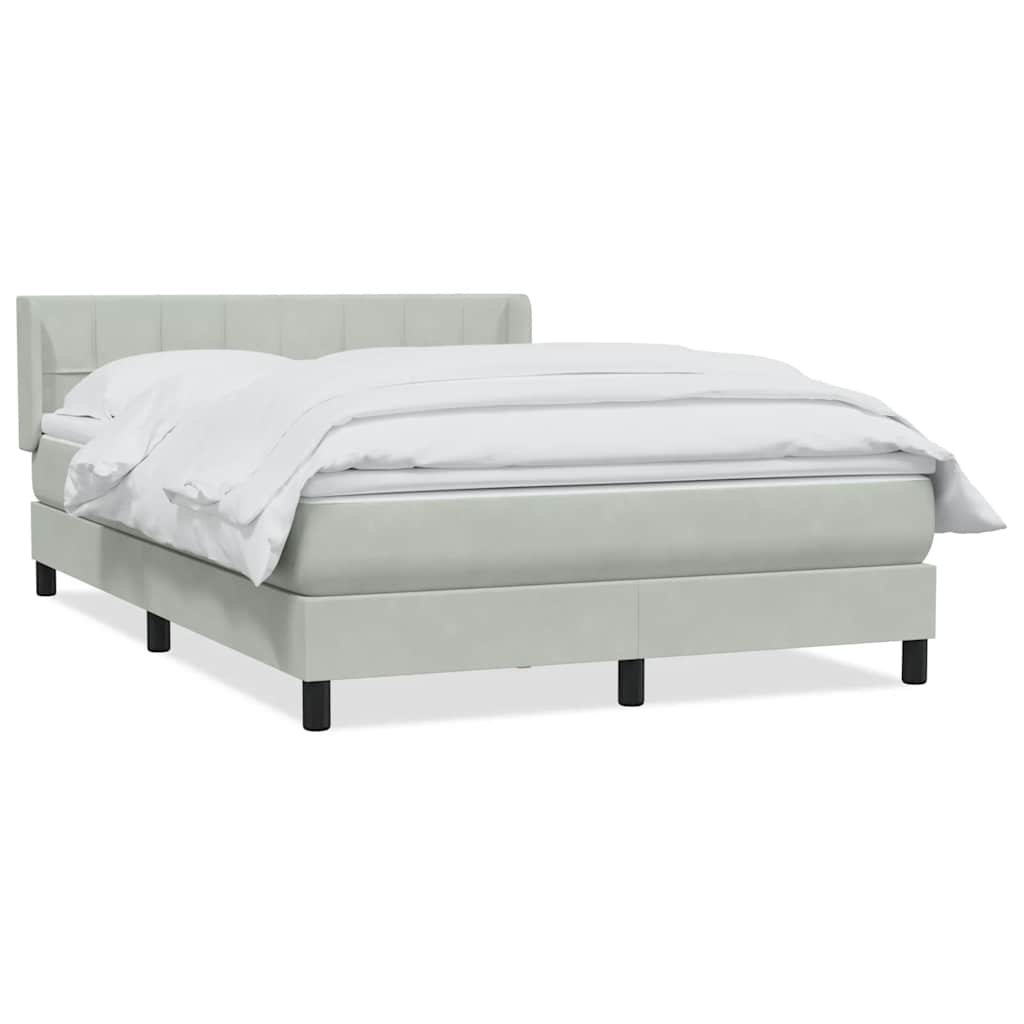 Giroletto a Molle con Materasso Grigio Chiaro 160x220cm Velluto
