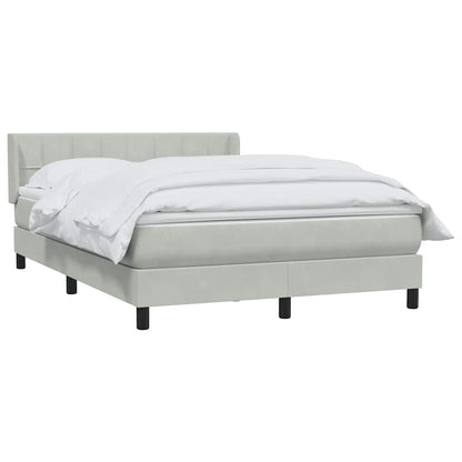 Giroletto a Molle con Materasso Grigio Chiaro 160x220cm Velluto