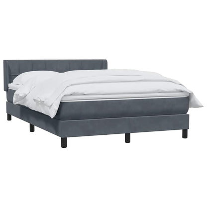 Giroletto a Molle con Materasso Grigio Scuro 160x220 cm Velluto