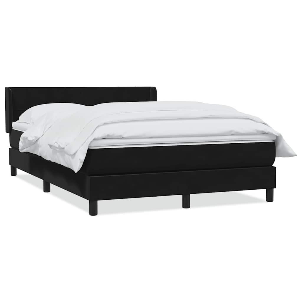 Giroletto a Molle con Materasso Nero 160x220 cm in Velluto