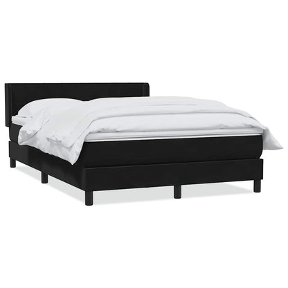 Giroletto a Molle con Materasso Nero 160x220 cm in Velluto
