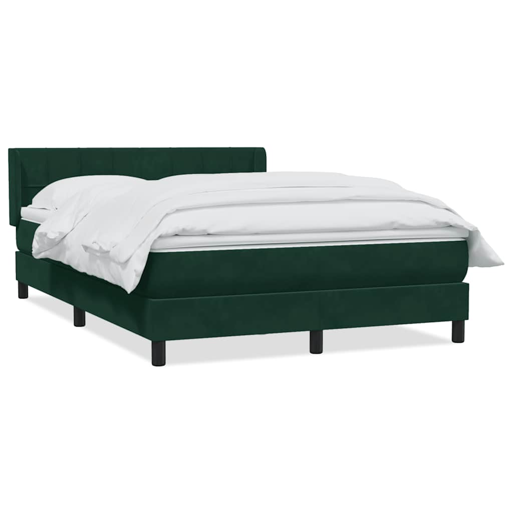 Giroletto a Molle con Materasso Verde Scuro 160x220 cm Velluto