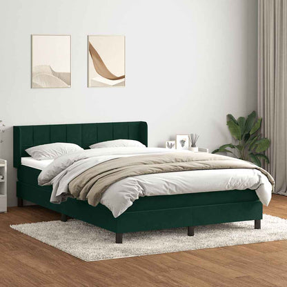 Giroletto a Molle con Materasso Verde Scuro 160x220 cm Velluto