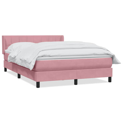 Giroletto a Molle con Materasso Rosa 160x220 cm in Velluto