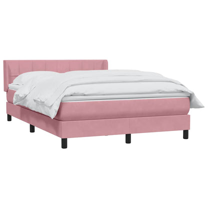 Giroletto a Molle con Materasso Rosa 160x220 cm in Velluto
