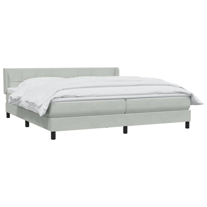 Giroletto a Molle con Materasso Grigio Chiaro 180x220cm Velluto
