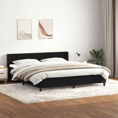 Giroletto a Molle con Materasso Nero 180x220 cm in Velluto