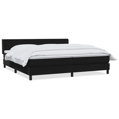 Giroletto a Molle con Materasso Nero 200x220 cm in Velluto