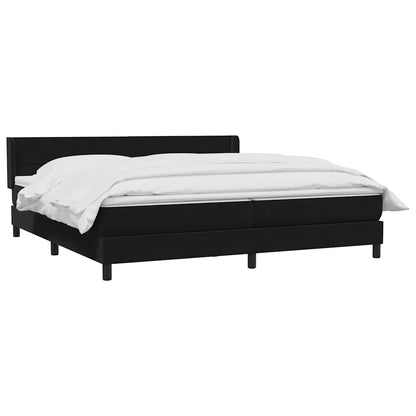 Giroletto a Molle con Materasso Nero 200x220 cm in Velluto