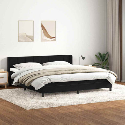 Giroletto a Molle con Materasso Nero 200x220 cm in Velluto