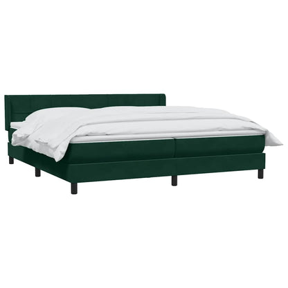 Giroletto a Molle con Materasso Verde Scuro 200x220 cm Velluto