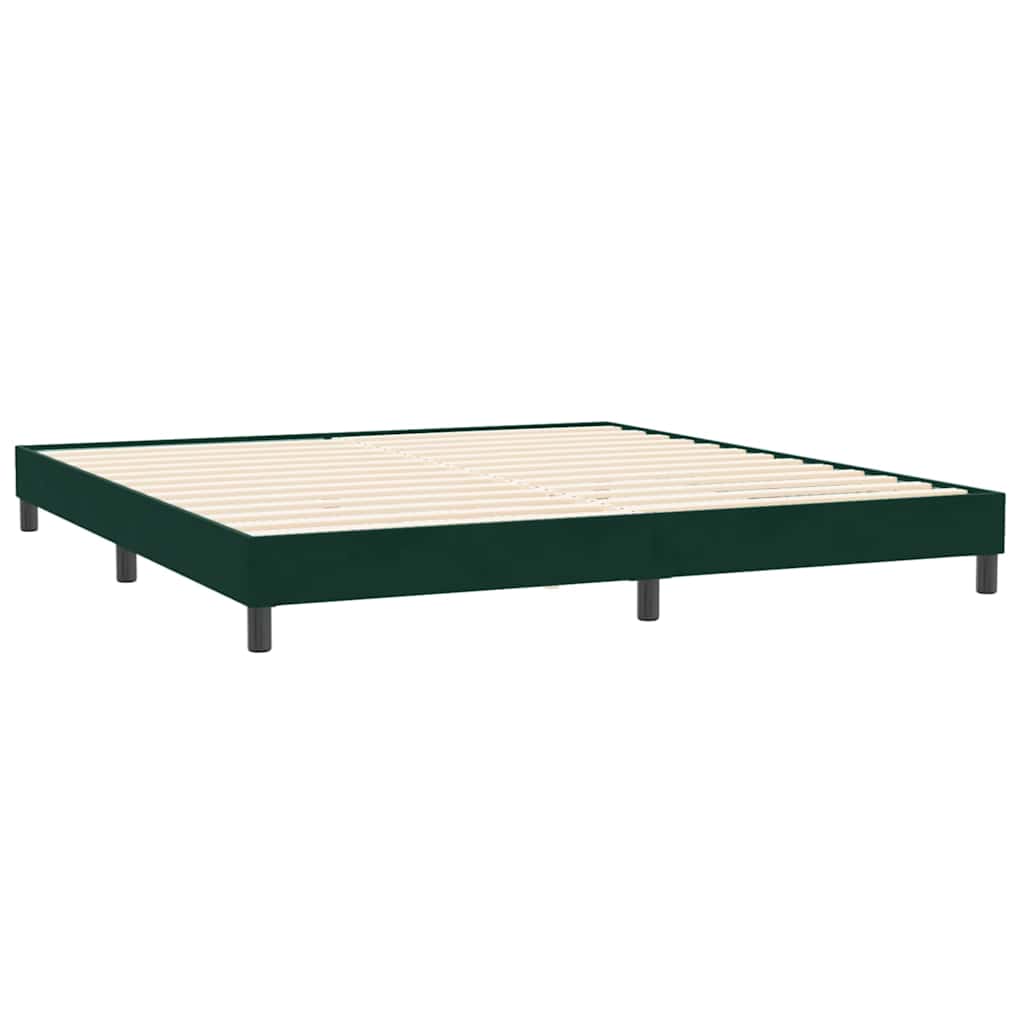 Giroletto a Molle con Materasso Verde Scuro 200x220 cm Velluto