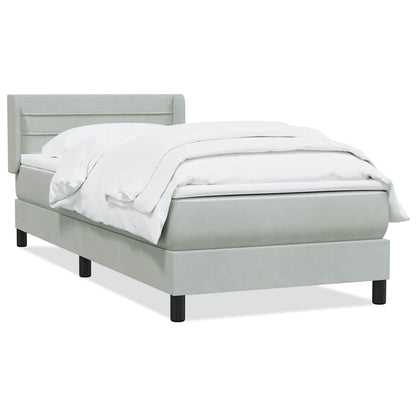 Giroletto a Molle con Materasso Grigio Chiaro 80x210 cm Velluto