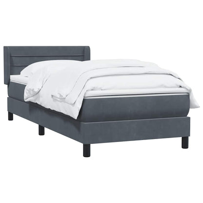 Giroletto a Molle con Materasso Grigio Scuro 80x210 cm Velluto