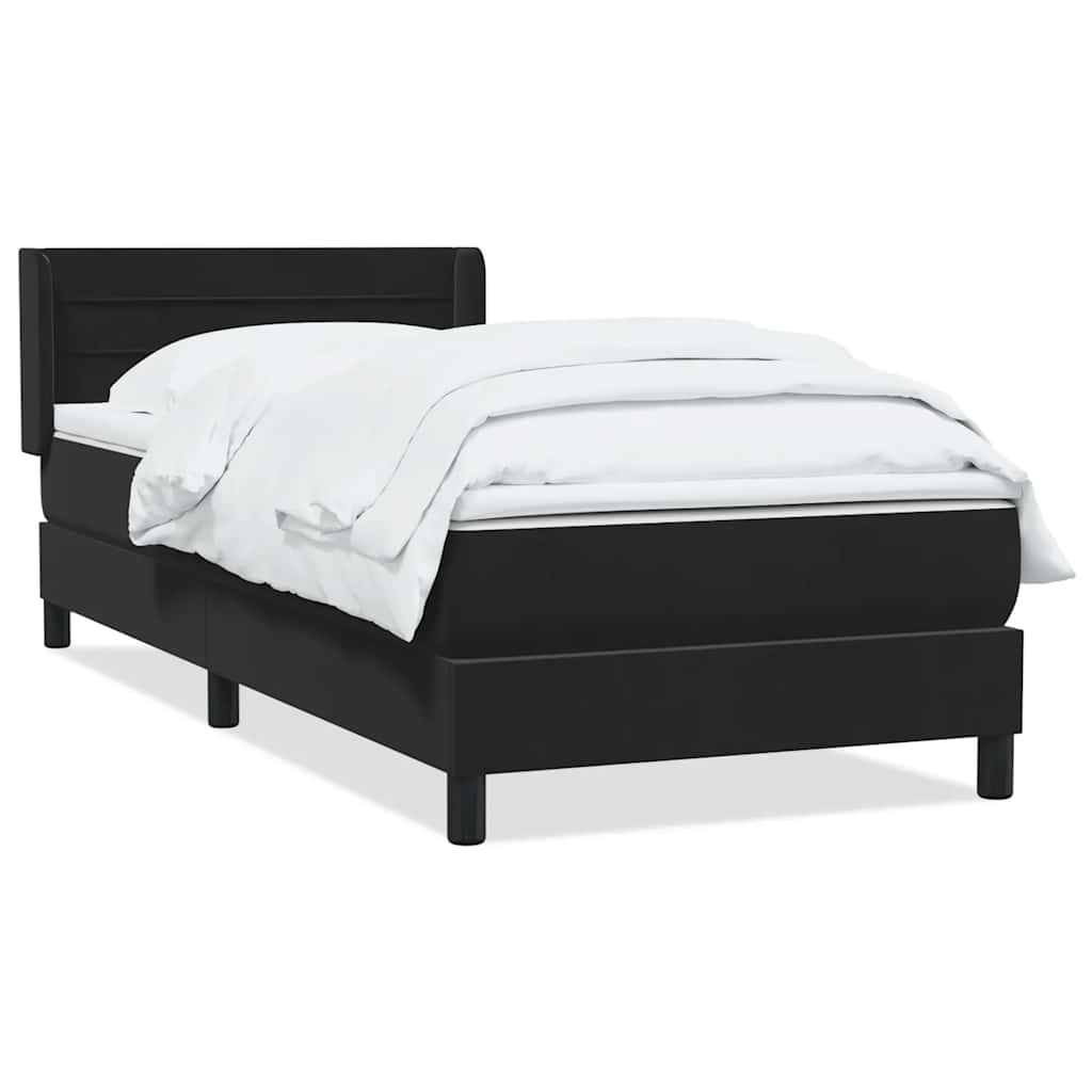 Giroletto a Molle con Materasso Nero 80x210 cm Velluto