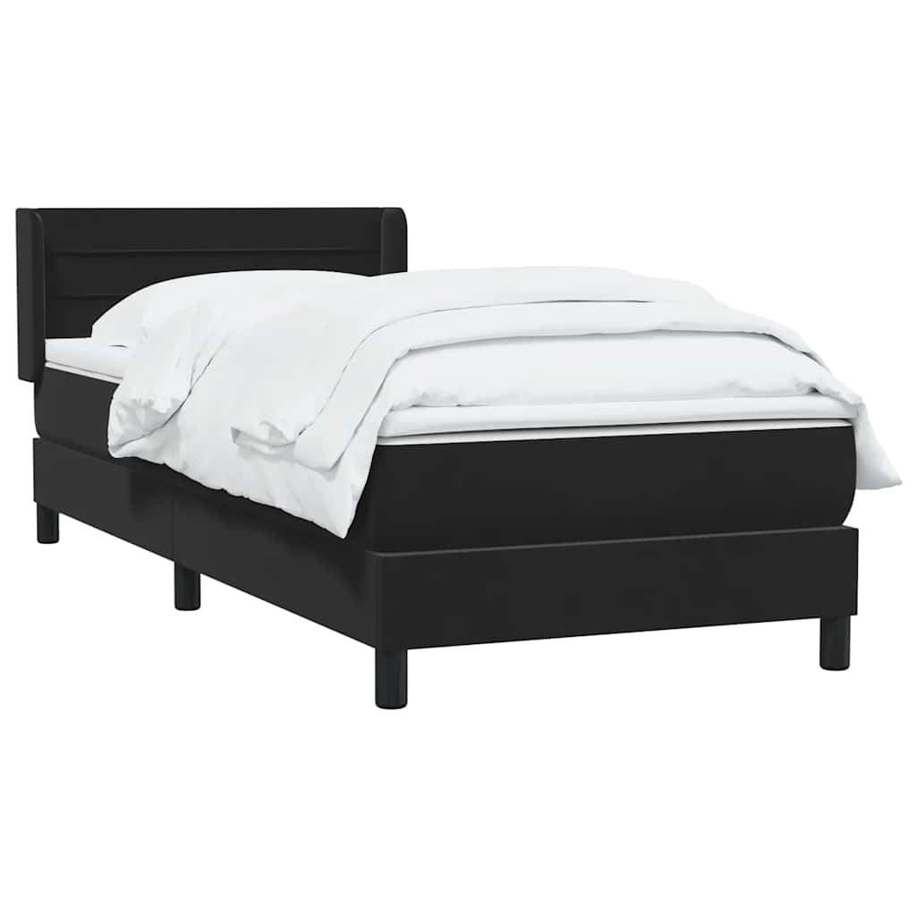 Giroletto a Molle con Materasso Nero 80x210 cm Velluto