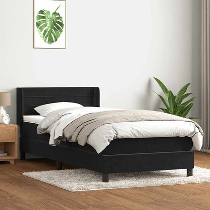 Giroletto a Molle con Materasso Nero 80x210 cm Velluto