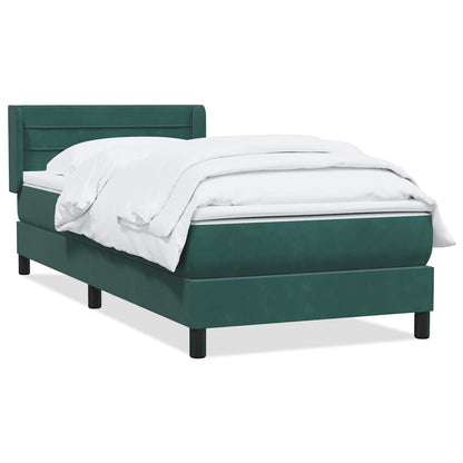 Giroletto a Molle con Materasso Verde Scuro 80x210 cm Velluto