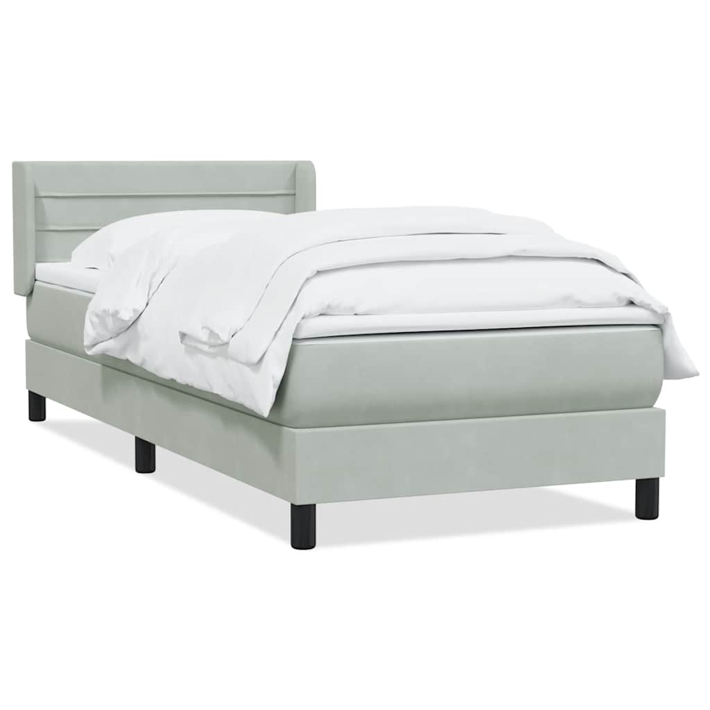 Giroletto a Molle con Materasso grigio chiaro 90x210 cm Velluto