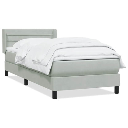 Giroletto a Molle con Materasso Grigio Chiaro 100x210cm Velluto