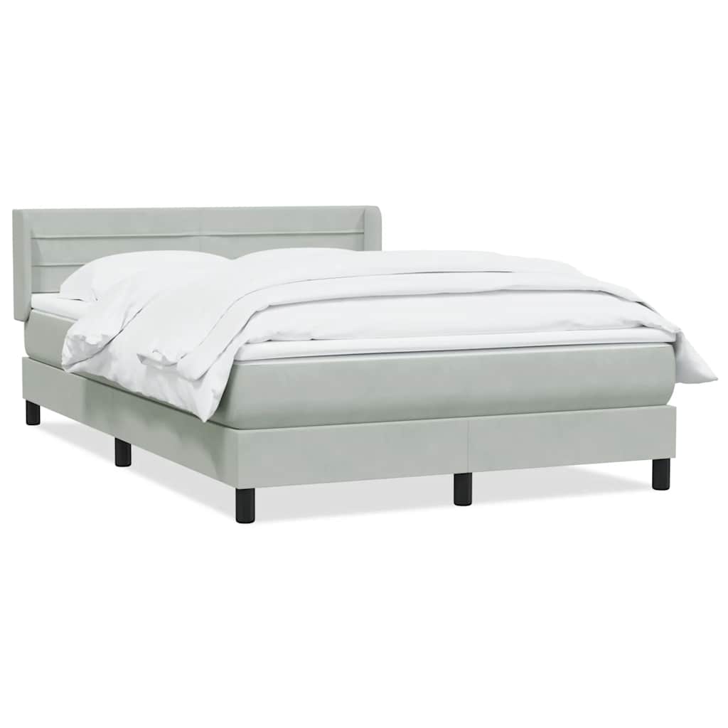 Giroletto a Molle con Materasso Grigio Chiaro 140x210cm Velluto