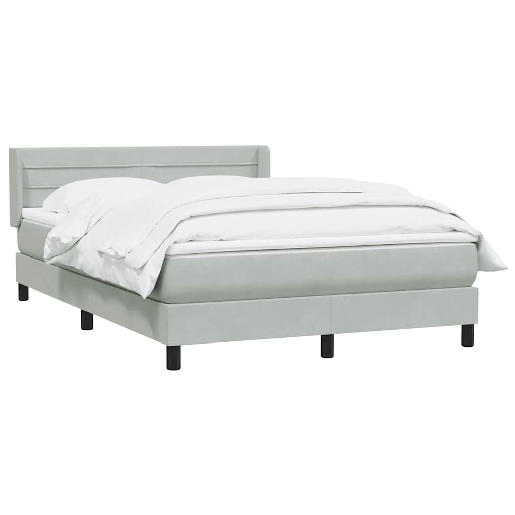 Giroletto a Molle con Materasso Grigio Chiaro 140x210cm Velluto
